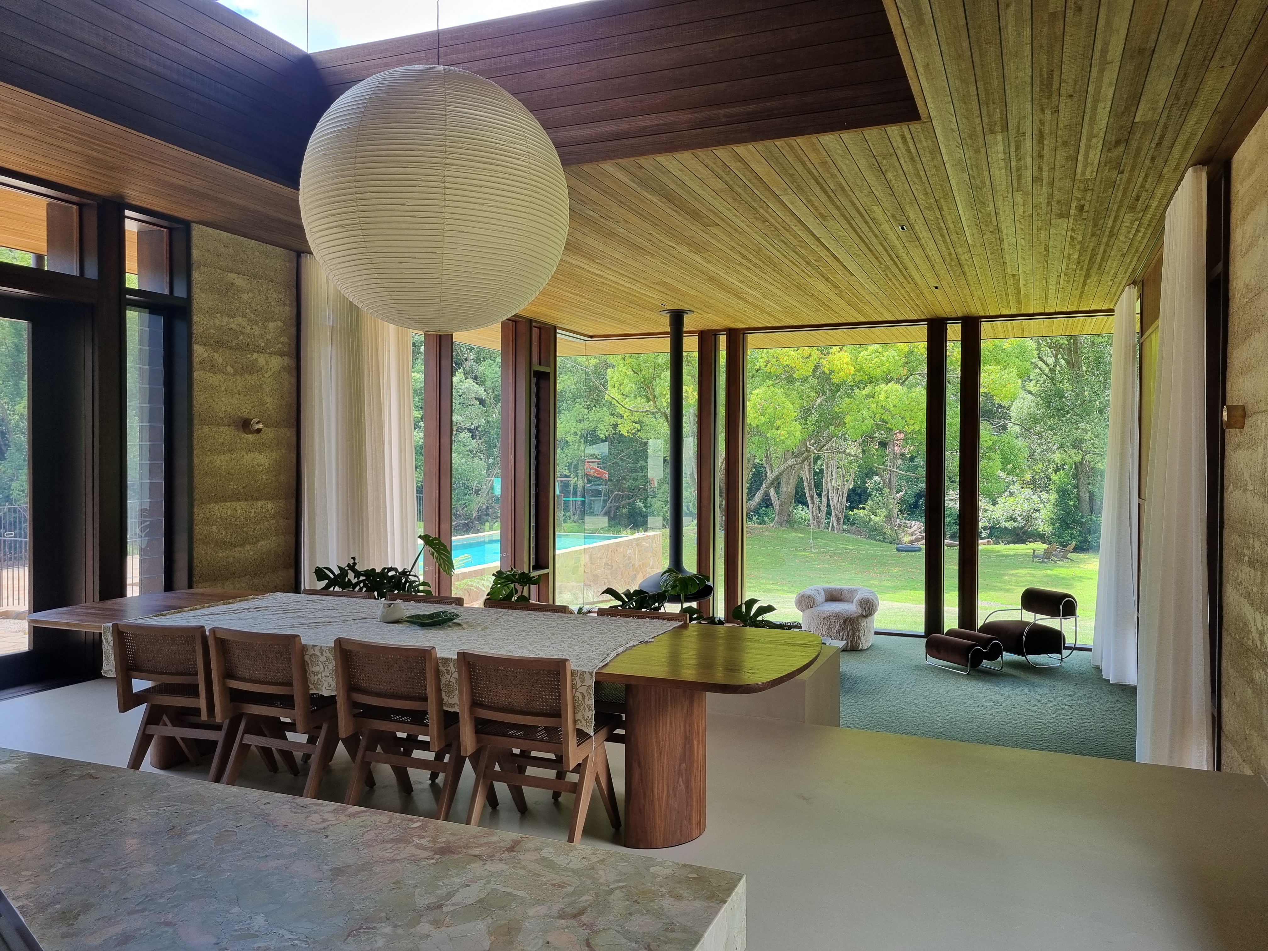 Finished dining table in situ