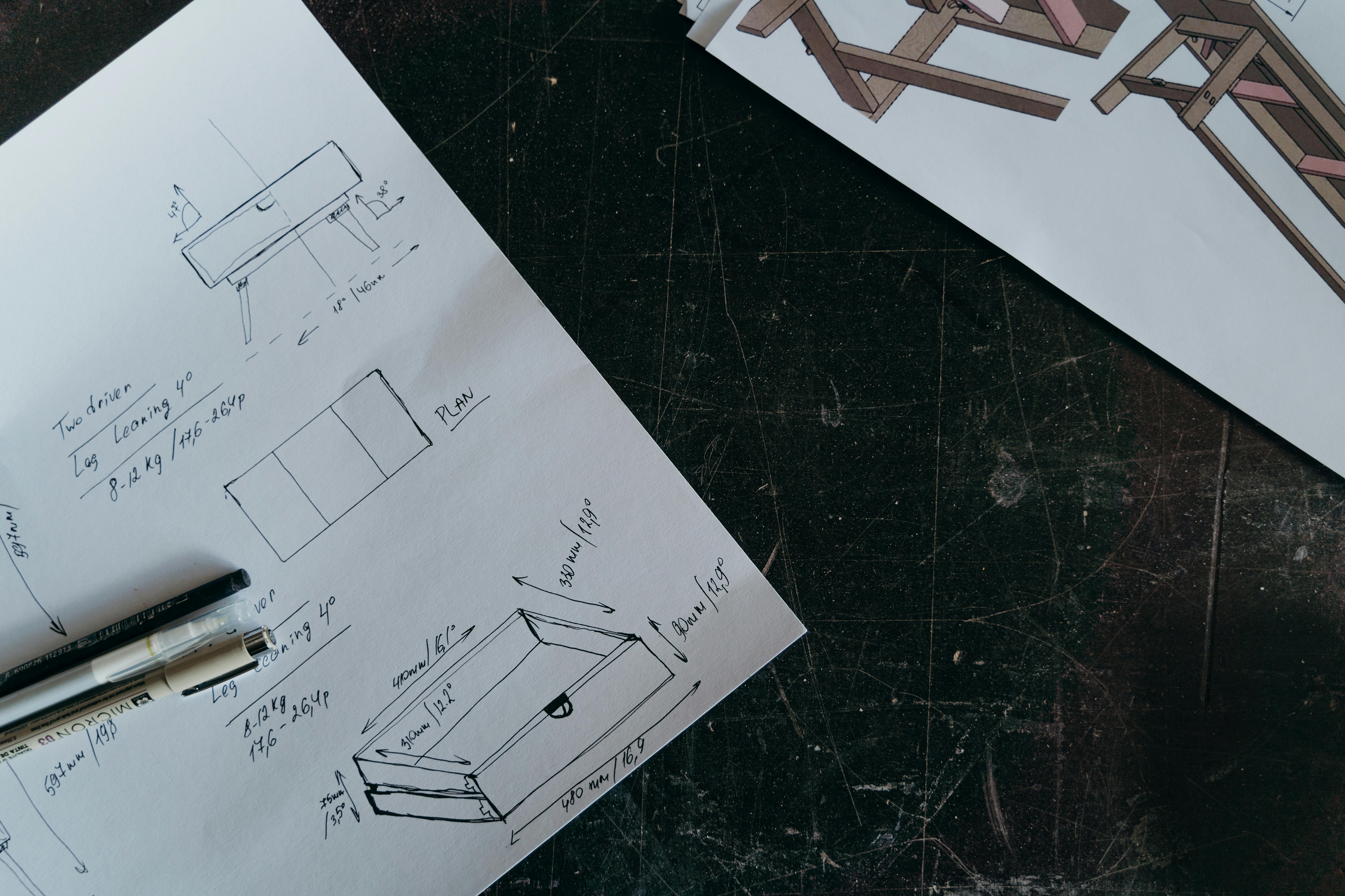 Furniture design sketches